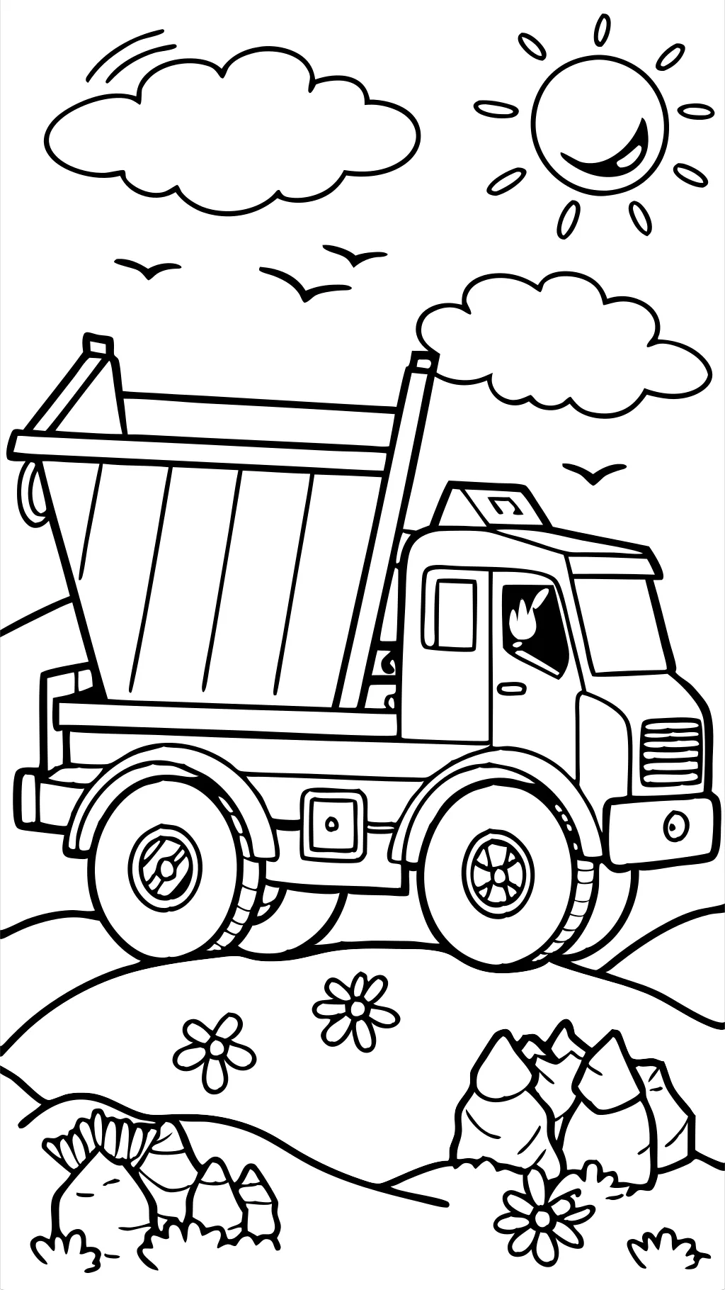 dump truck coloring page